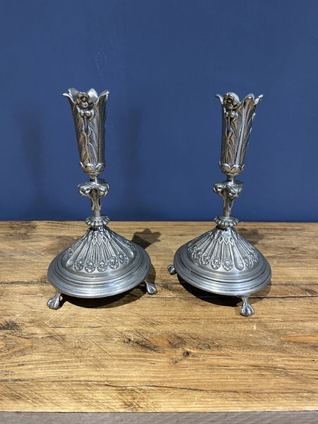 Metropolitan Museum Of Art 1988 Metal Candlesticks Candle Holders - MMA