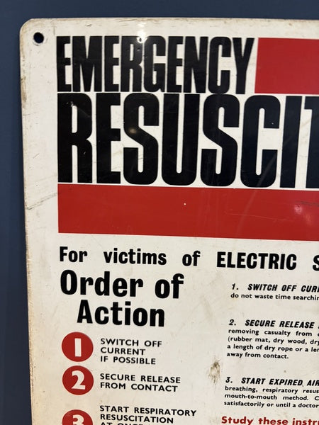 St. John Ambulance Emergency Resuscitation 1950s Sign