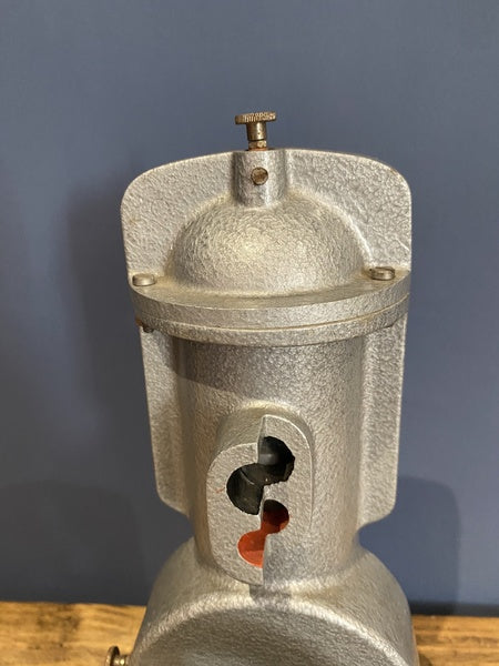 Vintage Cutaway Piston Engine Mounted On A Wooden Base