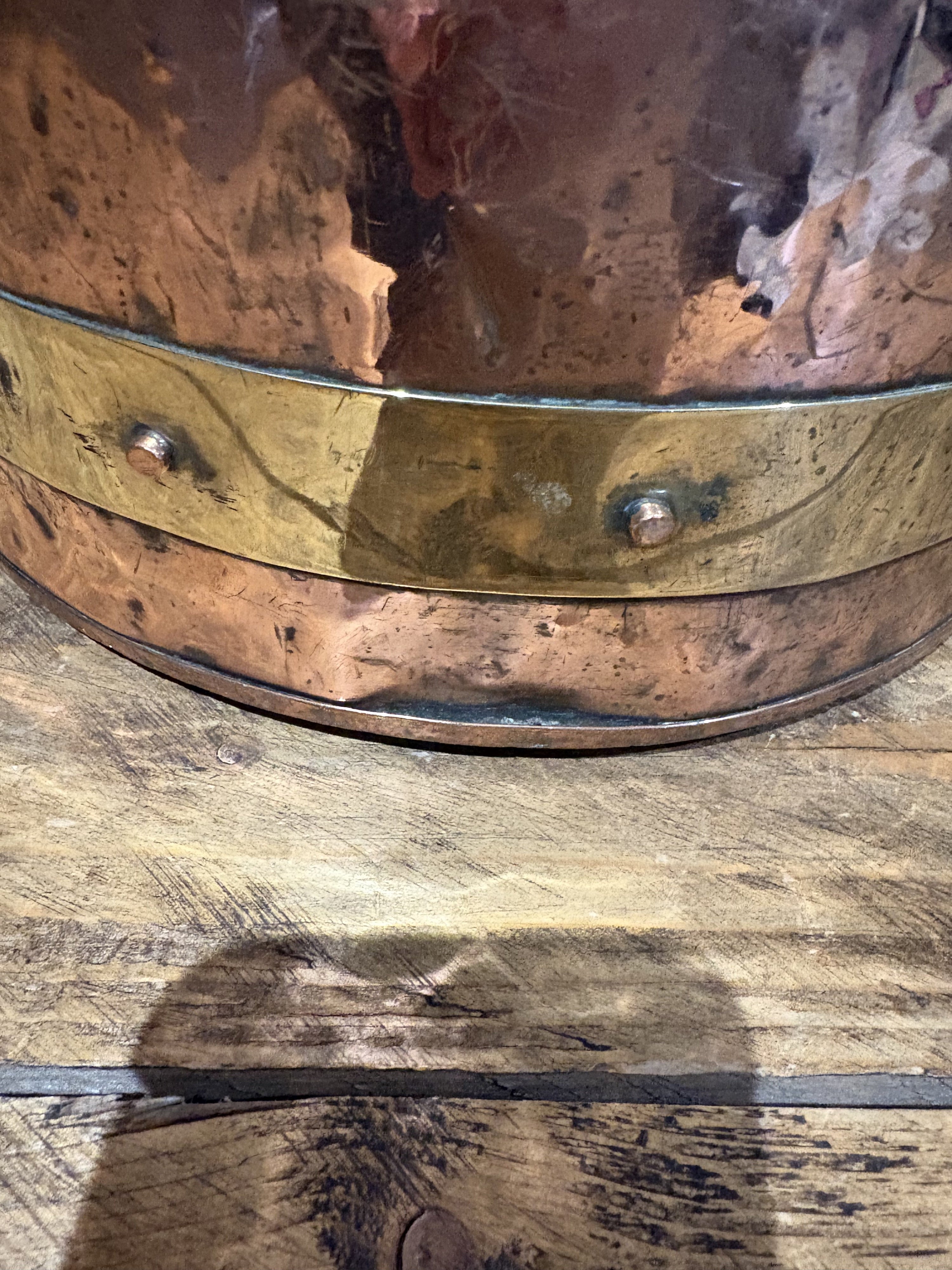 Mid Victorian Copper And Brass Coal Bucket With Handle